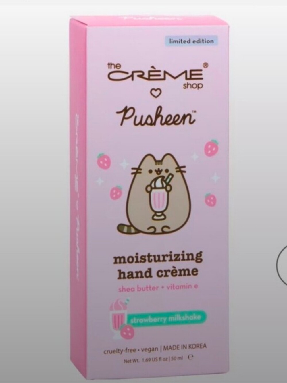 The Crème Shop x Pusheen Strawberry Milkshake Moisturizing Hand Crème - Pink